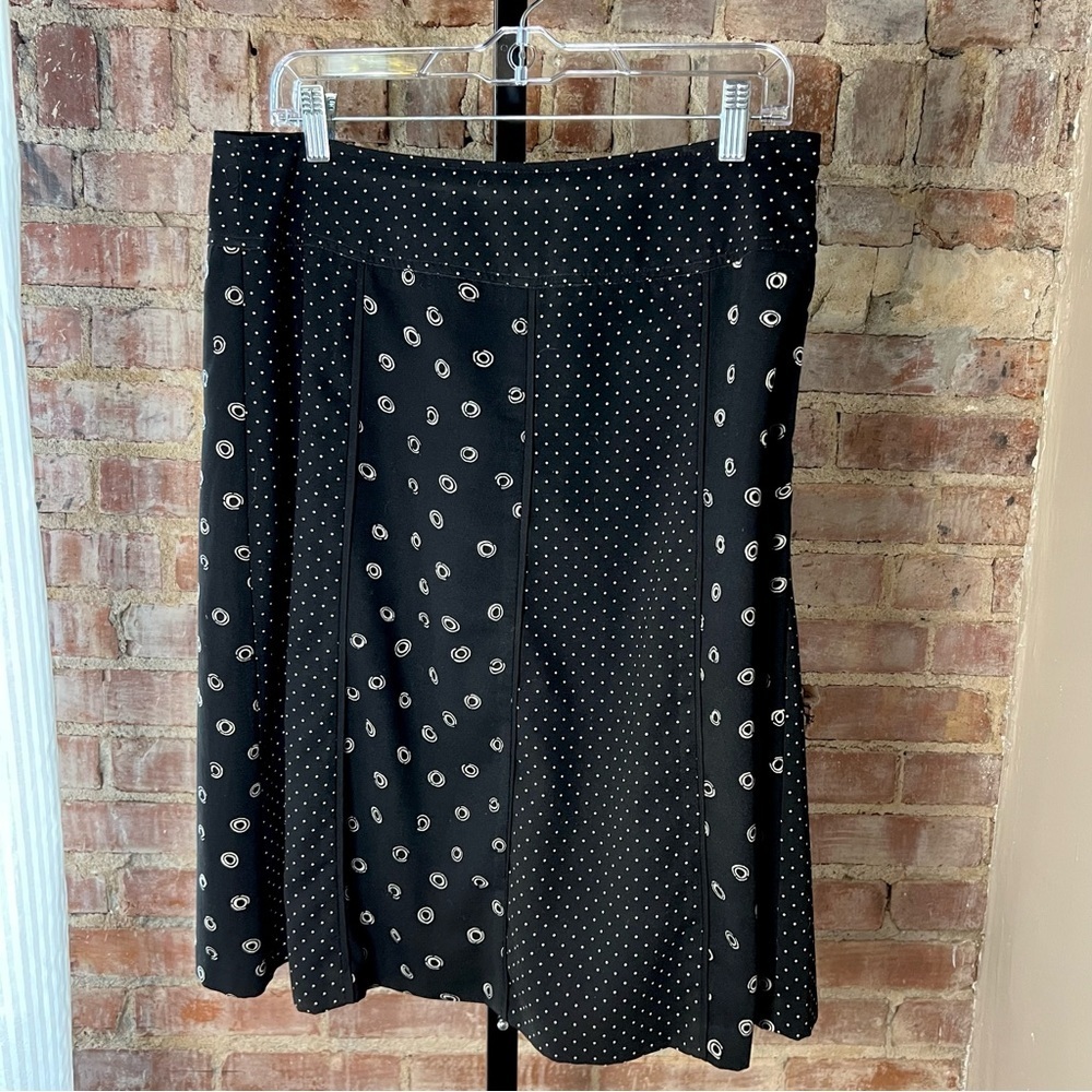Vintage Requirements Black and White Midi Polka Dot Skirt -Size 12 -TP01